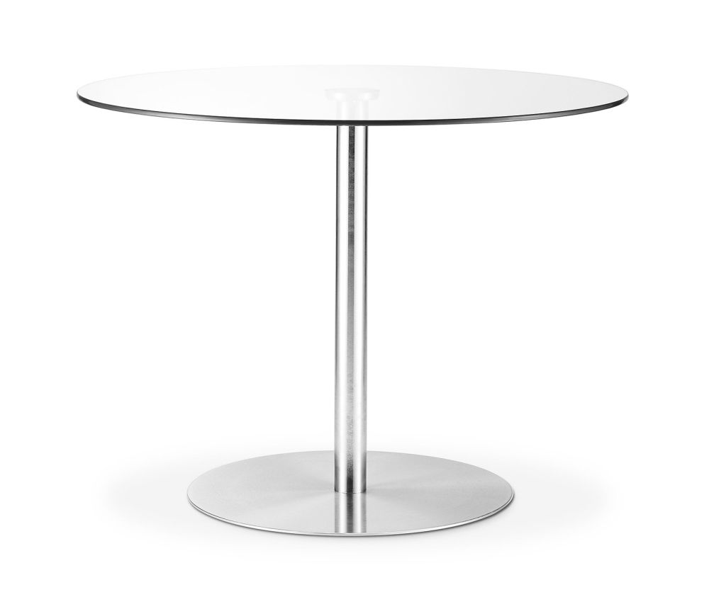 Julian Bowen Milan Glass Round Pedestal Dining Table Only