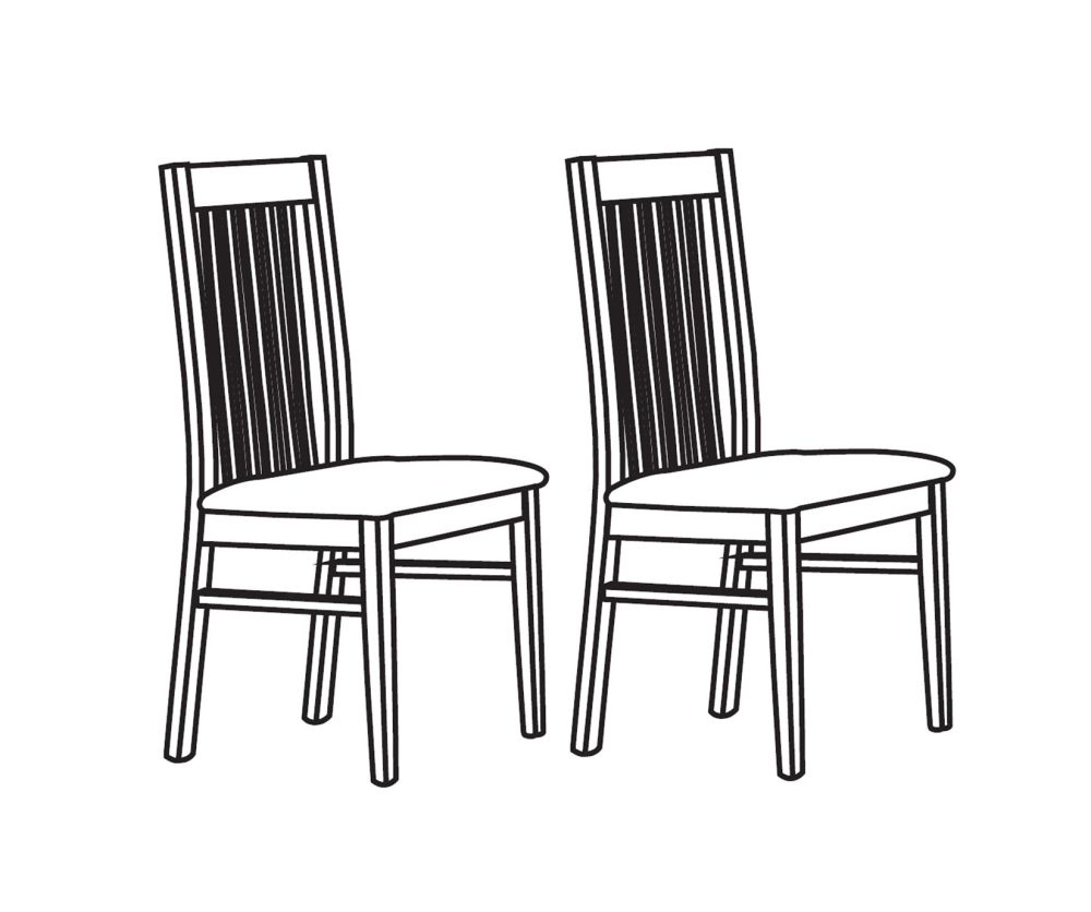 SM Italia Mistral Wooden Dining Chair in Pair