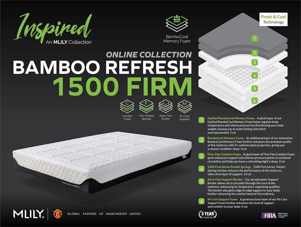 Mlily Bamboo Refresh 1500 Firm Pocket Mattress