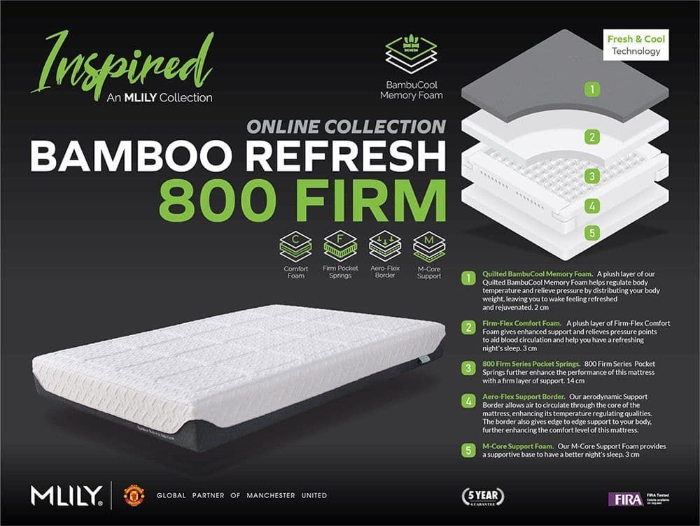 Mlily Bamboo Refresh 800 Firm Pocket Mattress