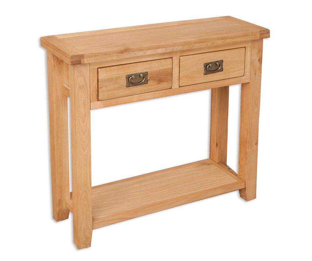 Melbourne Natural Oak 2 Drawer Console Table