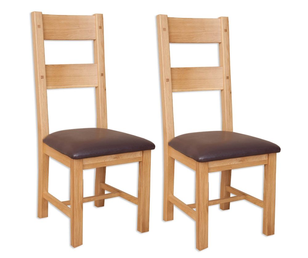 Melbourne Natural Oak Dining Chair in Pair