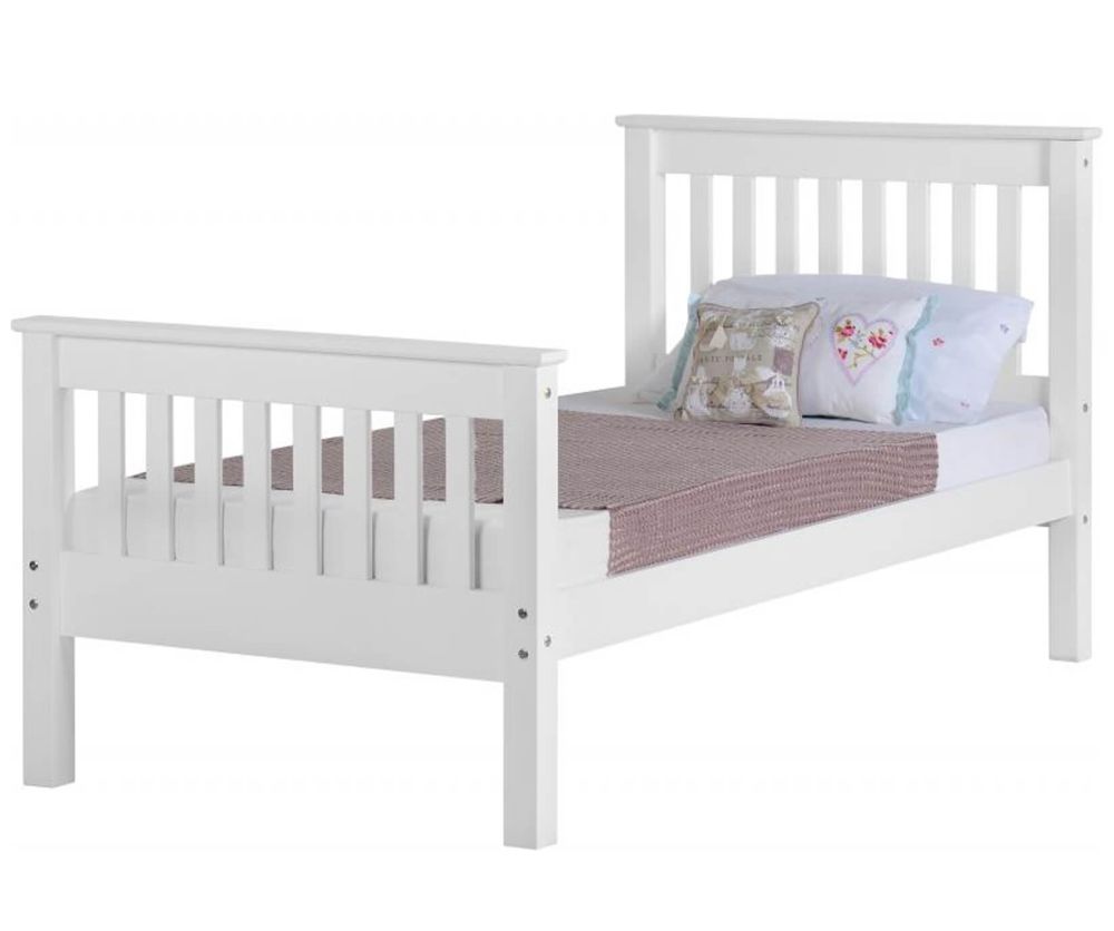 Seconique Monaco White Finish High Footed Bed Frame