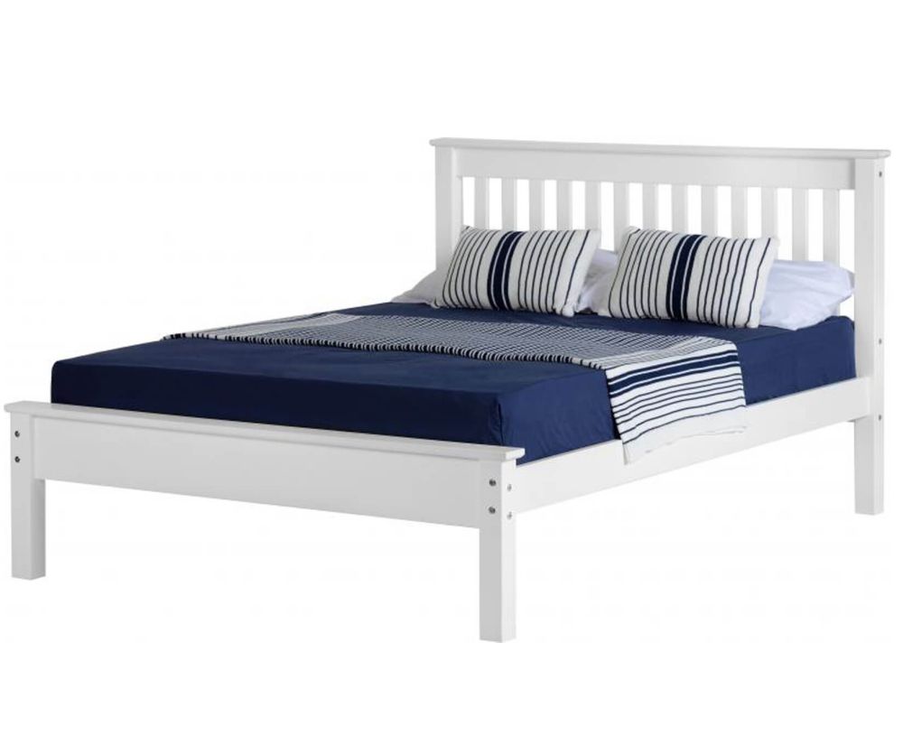 Seconique Monaco White Finish Low Footed Bed Frame
