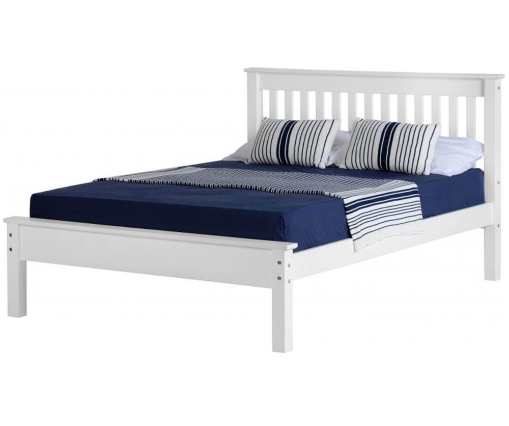Seconique Monaco White Finish Low Footed Bed Frame