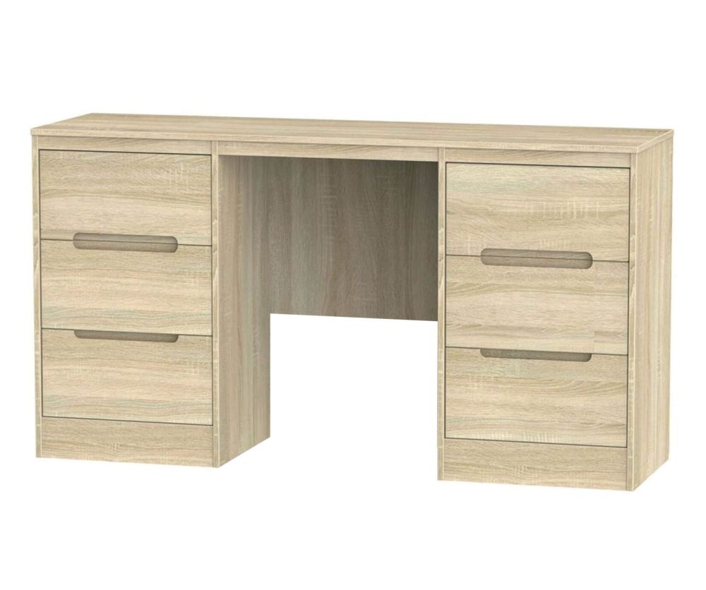 Welcome Furniture Monaco Natural 6 Drawer Kneehole Unit
