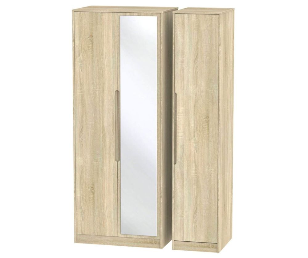 Welcome Furniture Monaco Bardolino 3 Door Tall Mirror Triple Wardrobe