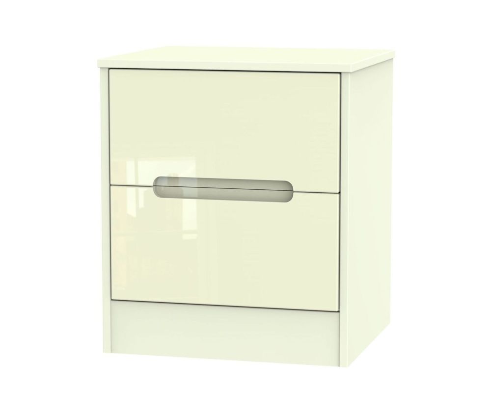 Welcome Furniture Monaco Cream 2 Drawer Locker Bedside Cabinet