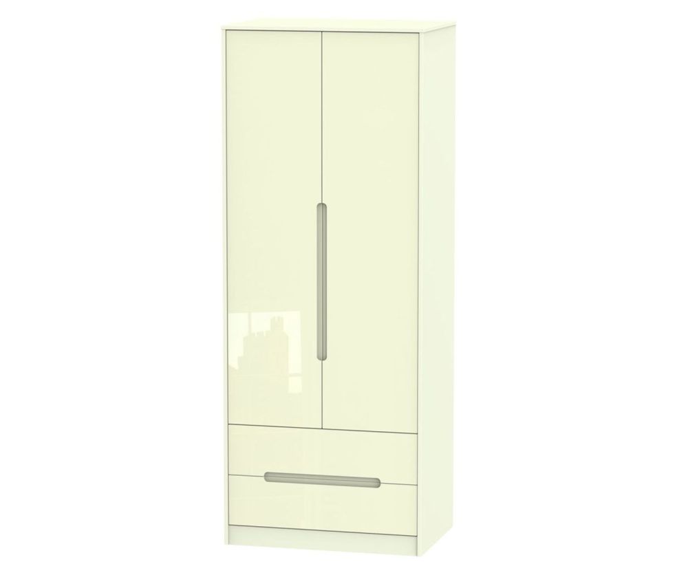 Welcome Furniture Monaco Cream 2 Door 2 Drawer Tall Double Wardrobe