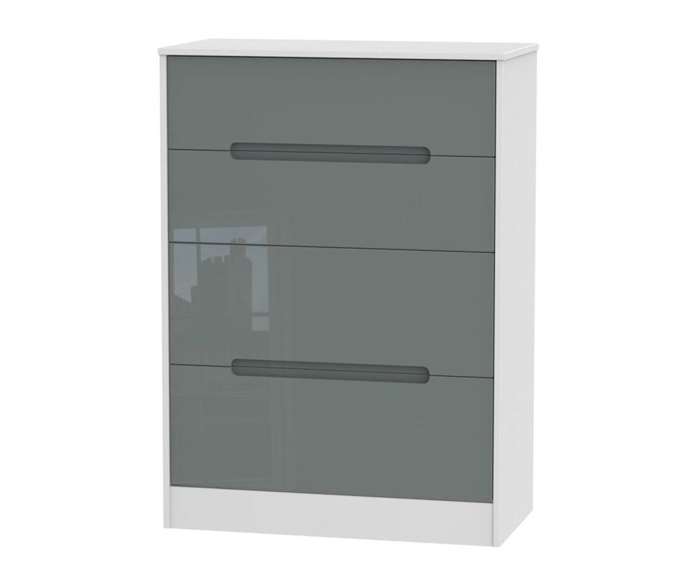 Welcome Furniture Monaco Grey and White 4 Drawer Deep Chest