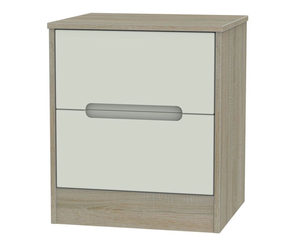 Welcome Furniture Monaco Kaschmir and Darkolino 2 Drawer Locker Bedside Cabinet