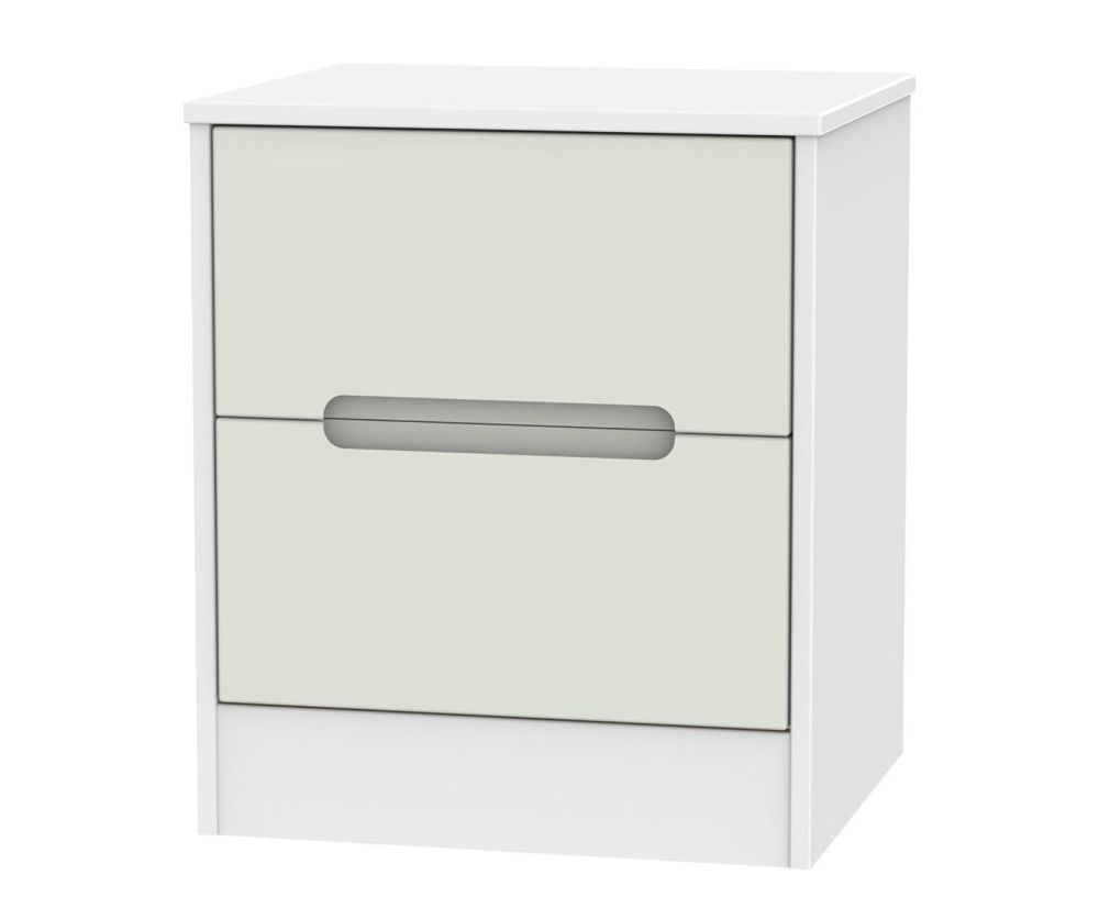 Welcome Furniture Monaco Kaschmir and White 2 Drawer Locker Bedside Cabinet