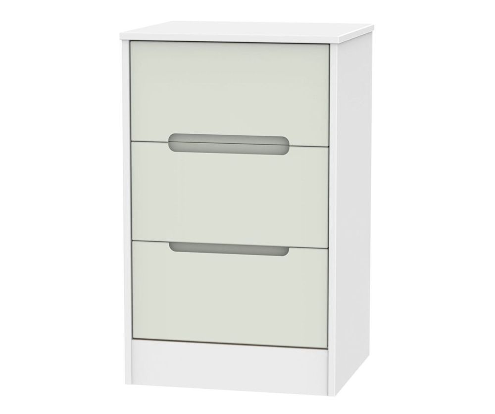 Welcome Furniture Monaco Kaschmir and White 3 Drawer Locker Bedside Cabinet
