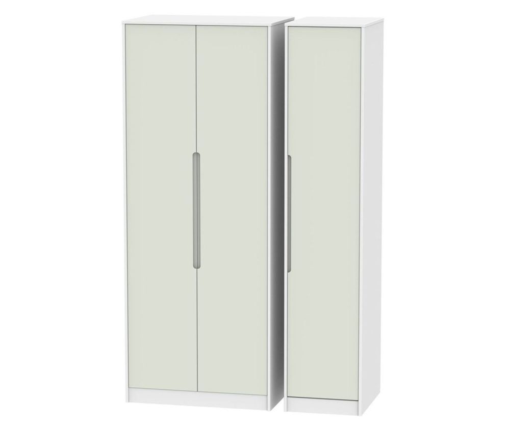 Welcome Furniture Monaco Kaschmir and White 3 Door Tall Plain Triple Wardrobe