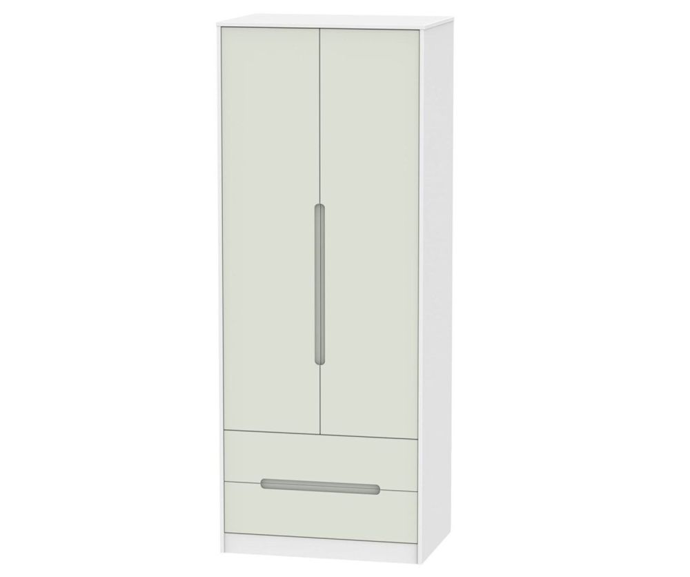 Welcome Furniture Monaco Kaschmir and White 2 Door 2 Drawer Tall Double Wardrobe