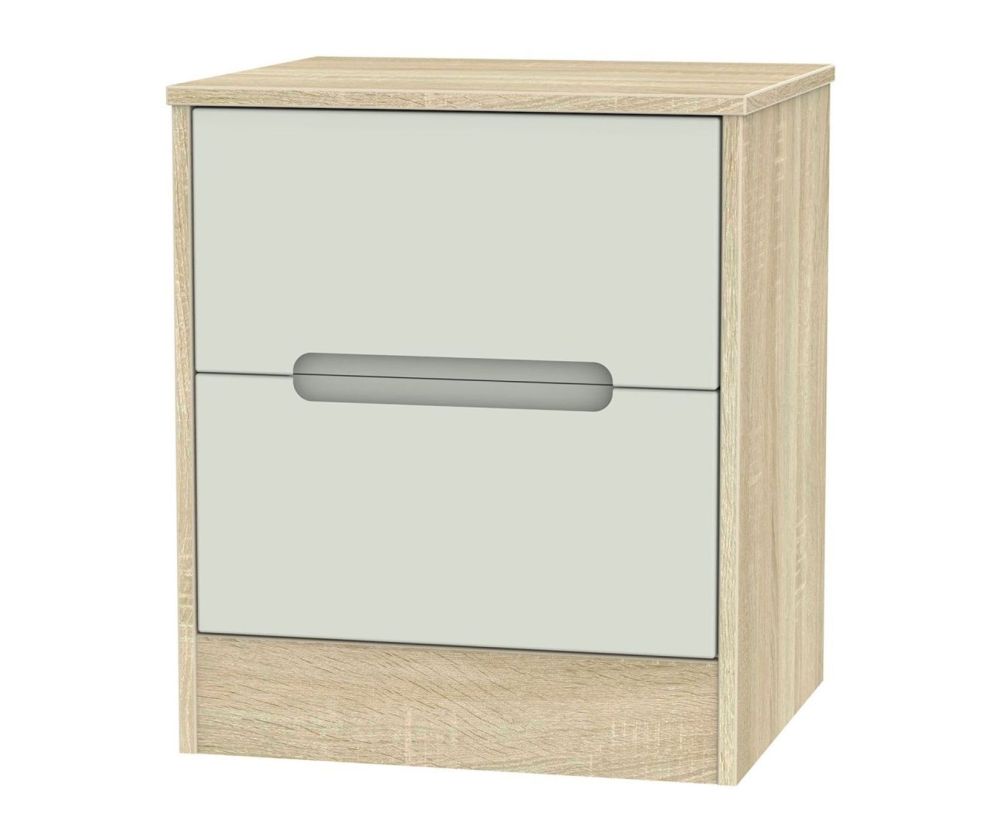 Welcome Furniture Monaco Kaschmir Matt and Bardolino 2 Drawer Locker Bedside Cabinet