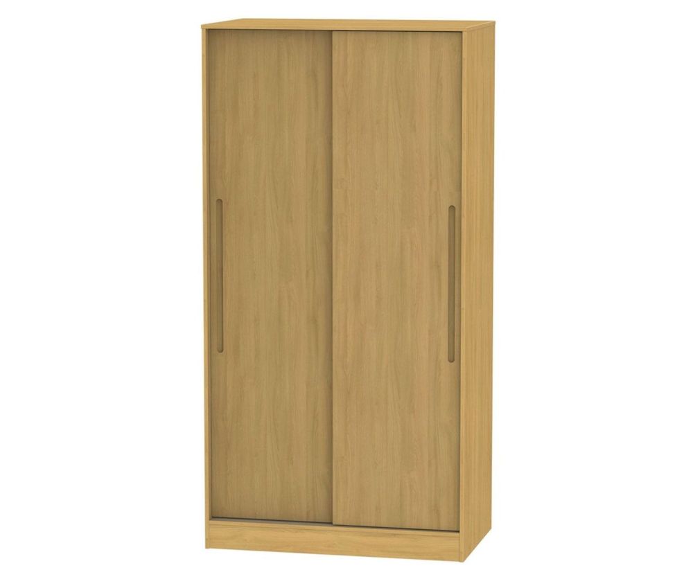 Welcome Furniture Monaco Modern Oak 2 Door Wide Sliding Wardrobe