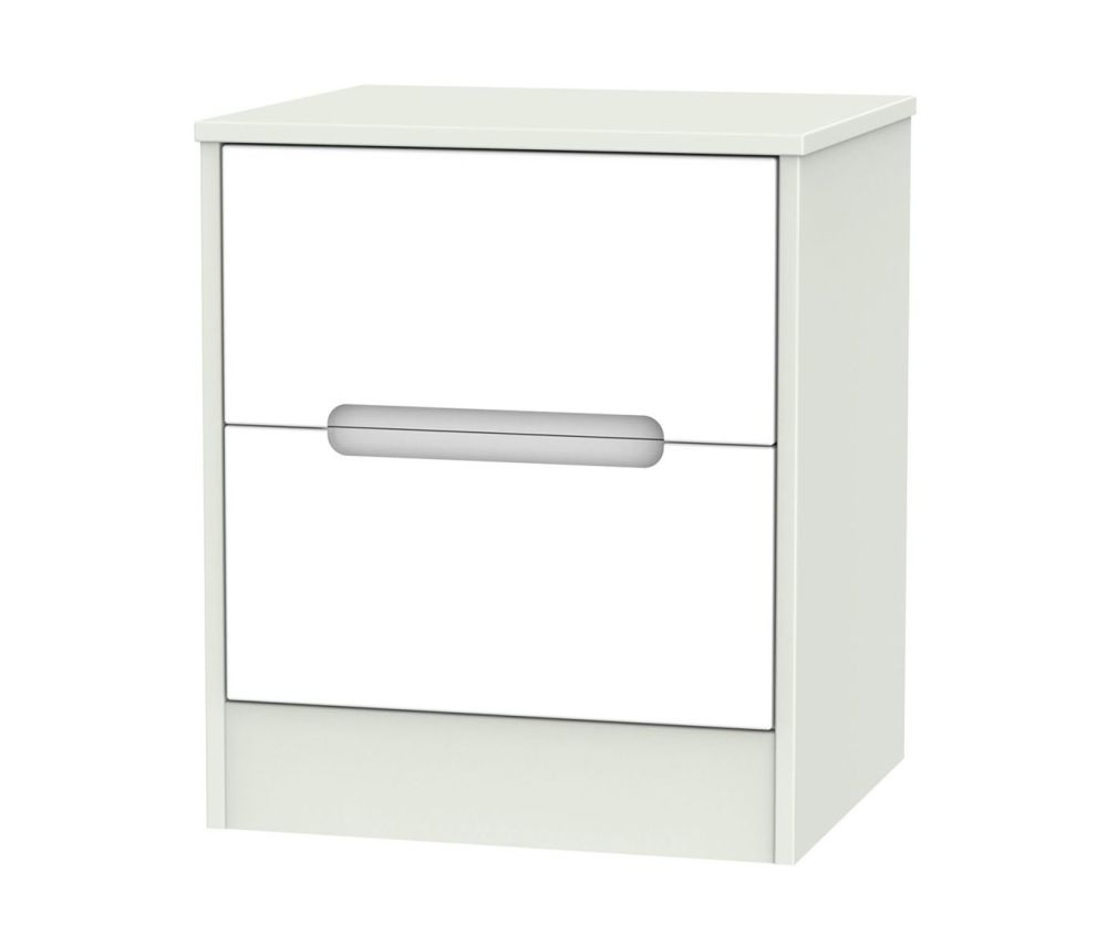 Welcome Furniture Monaco White and Kashmir 2 Drawer Locker Bedside Cabinet