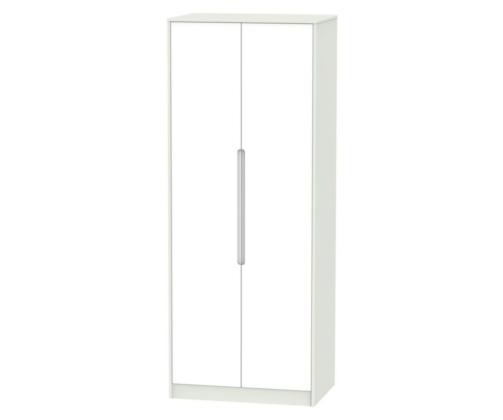 Welcome Furniture Monaco White and Kashmir 2 Door Tall Double Hanging Wardrobe