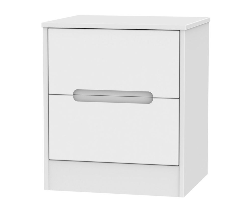 Welcome Furniture Monaco White 2 Drawer Locker Bedside Cabinet