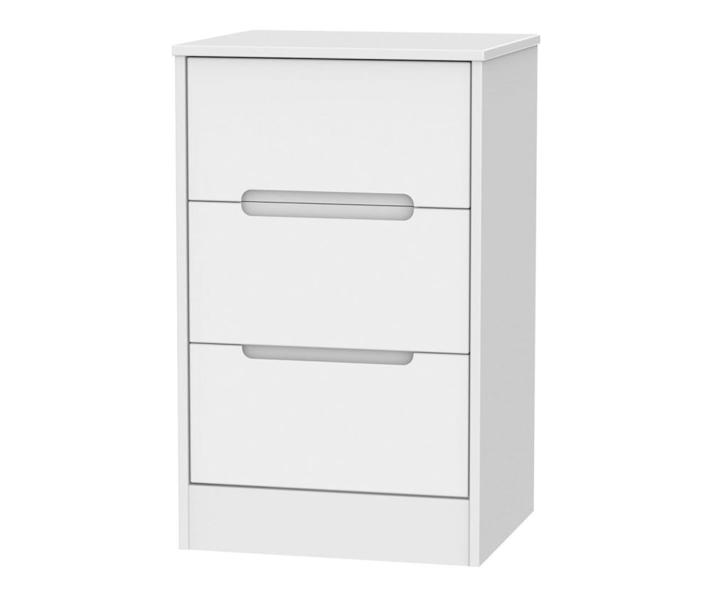 Welcome Furniture Monaco White 3 Drawer Locker Bedside Cabinet