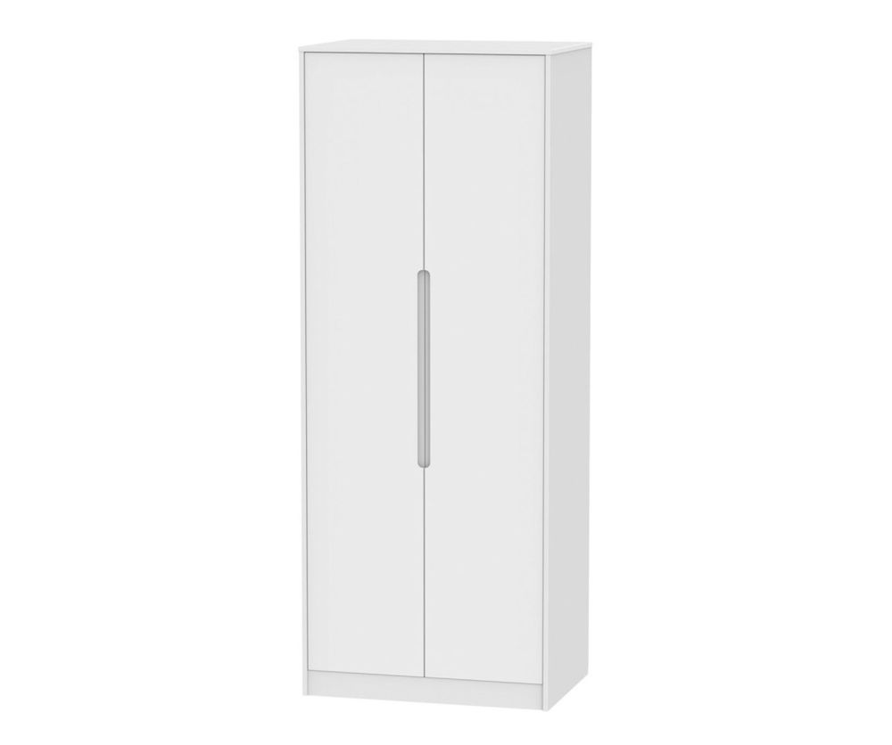Welcome Furniture Monaco White 2 Door Tall Plain Double Wardrobe