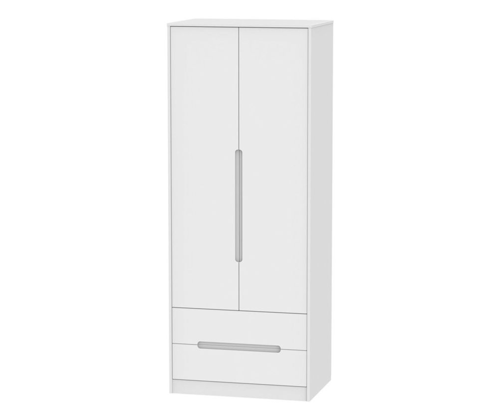 Welcome Furniture Monaco White 2 Door 2 Drawer Tall Double Wardrobe
