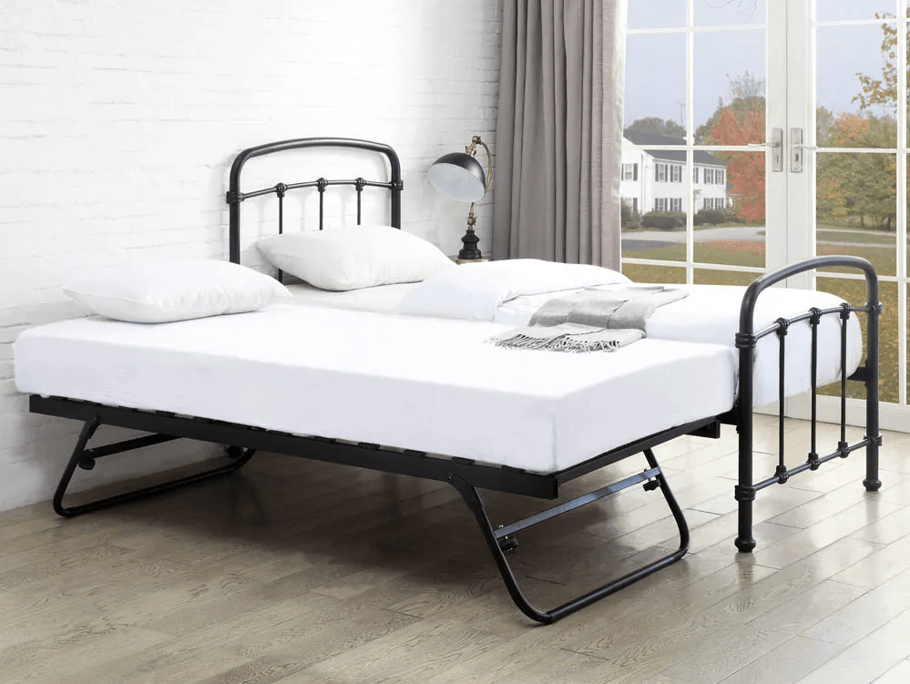 Flintshire Furniture Mostyn Sand Blast Black Metal Guest Bed