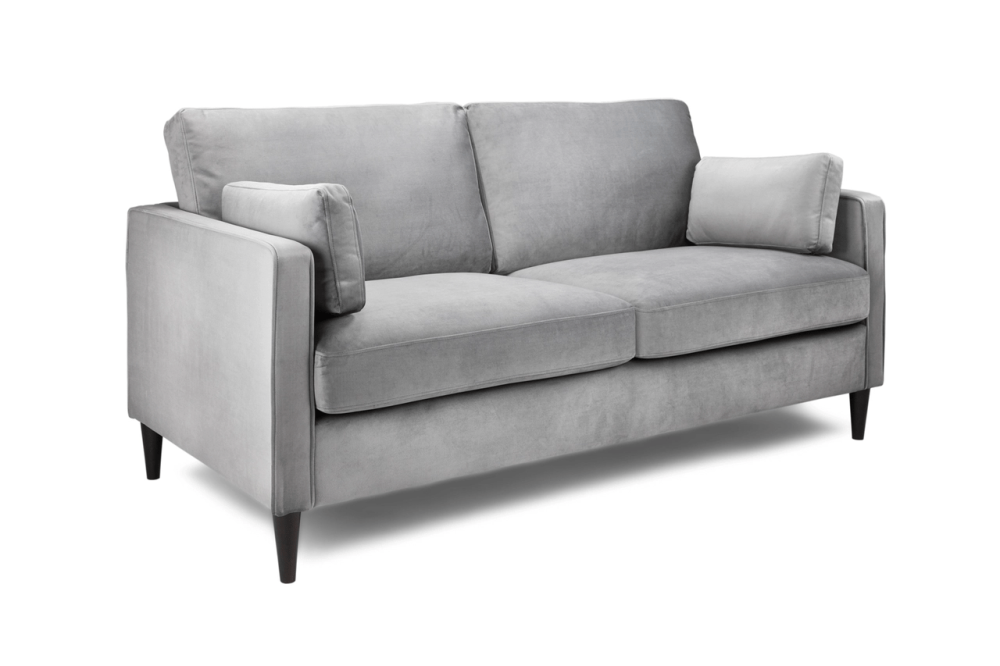 Munich Grey Velvet 3 Seater Sofa