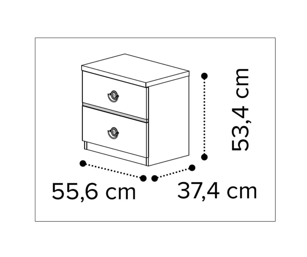 Camel Group Nabucco Silver Birch 2 Drawer Night Table