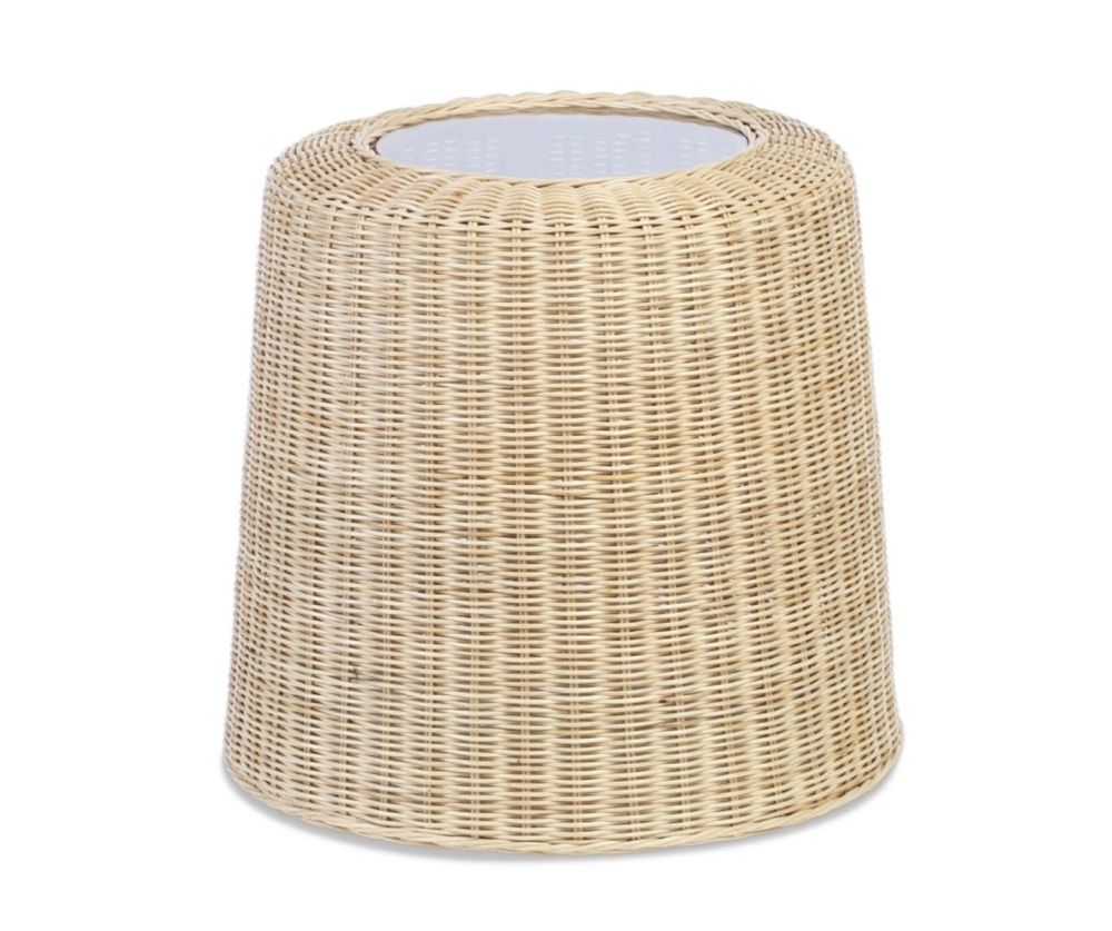 Desser Natural Woven Rattan Round Side Table