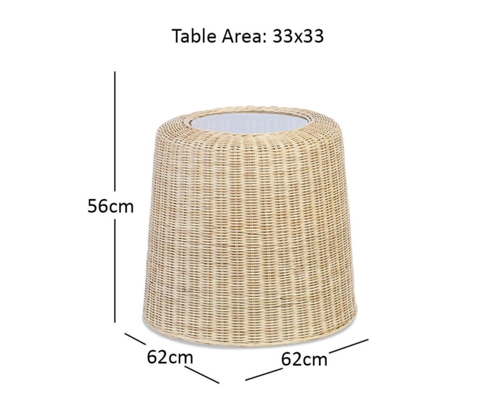 Desser Natural Woven Rattan Round Side Table