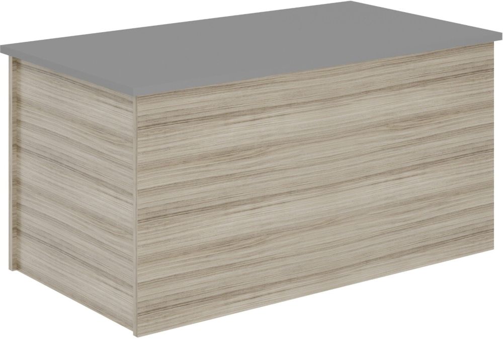 Seconique Furniture Nevada Grey Gloss and Light Oak Effect Veneer Blanket Box