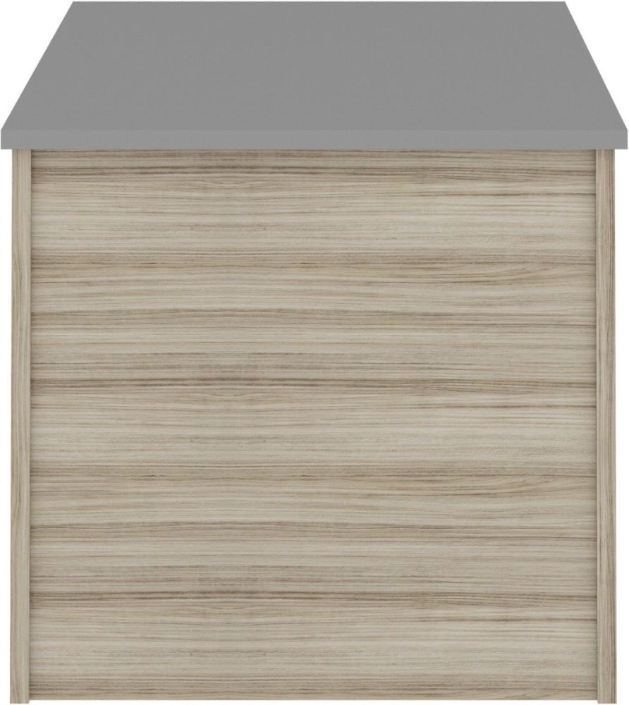 Seconique Furniture Nevada Grey Gloss and Light Oak Effect Veneer Blanket Box