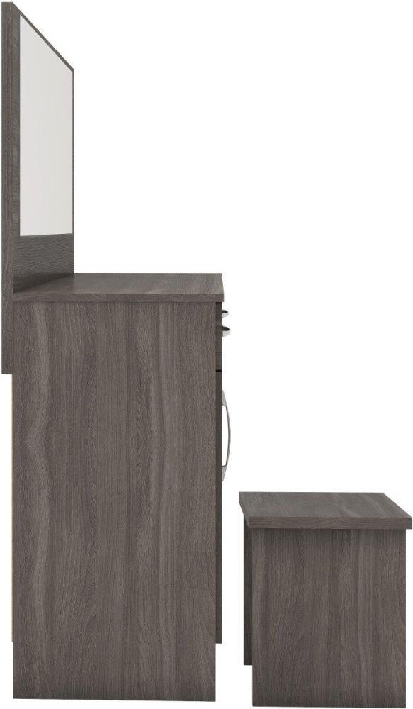 Seconique Furniture Nevada Black Wood Grain Vanity Dressing Table Set