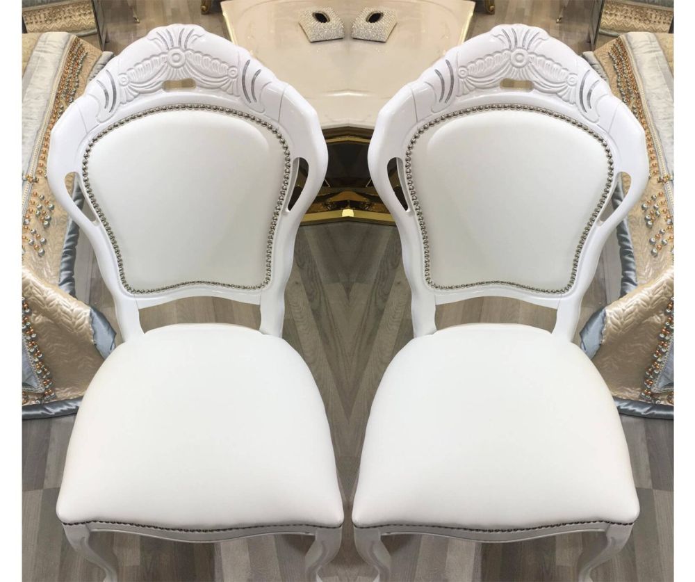 Ben Company New Venus White Italian Dining Chair in Pair