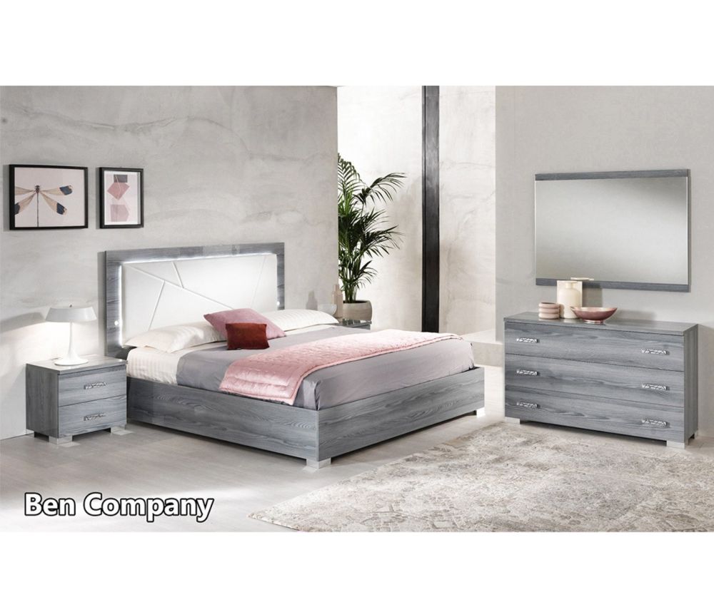 Ben Company Nicole Grey Finish Italian Bedroom Set