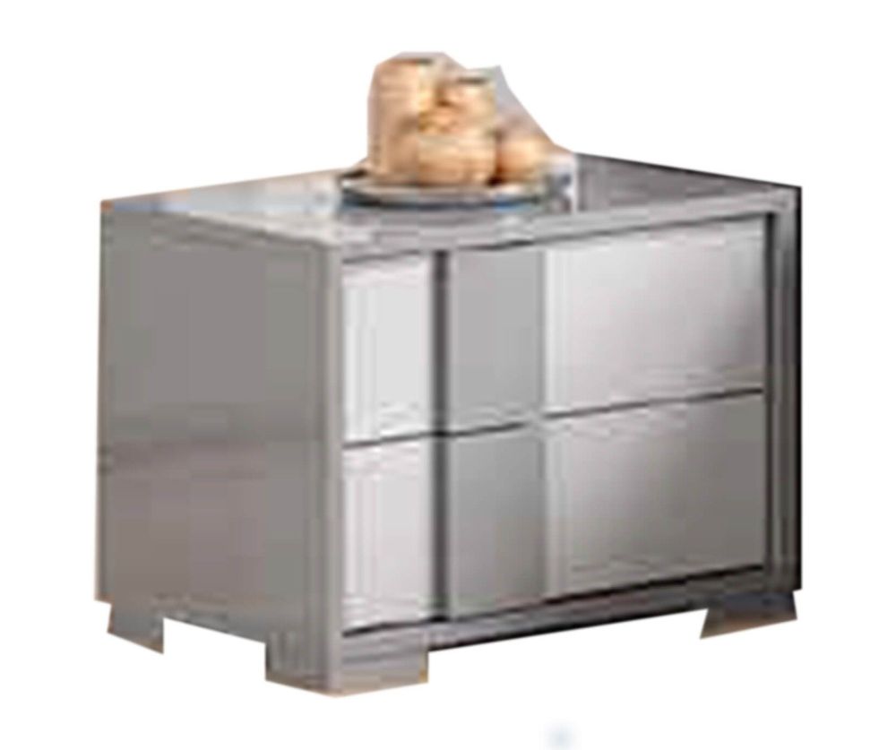 Stilgroup Evolution Diana Grey 2 Drawer Night Stand with Side Handle