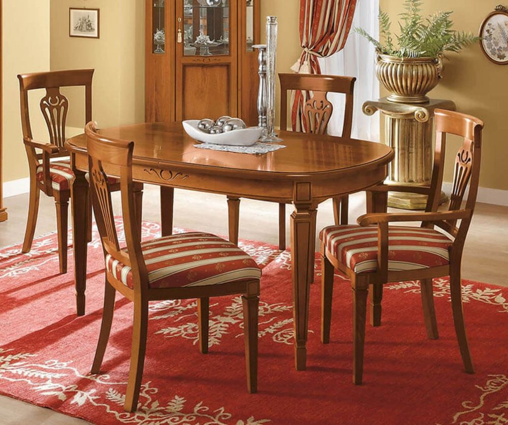 Camel Group Nostalgia Walnut Oval Extension Dining Table with 6 Chairs