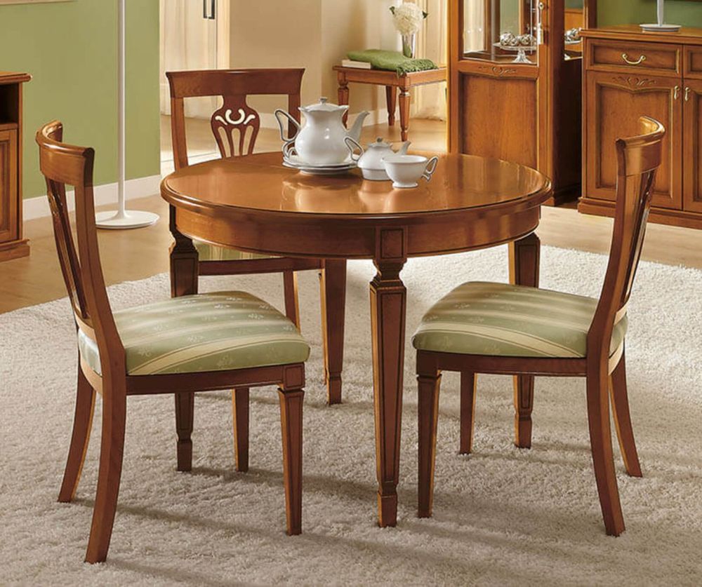 Camel Group Nostalgia Walnut Round Extension Dining Table with 4 Chair