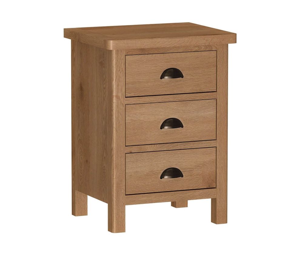 FD Essential Rochdale Oak 3 Drawer Bedside Cabinet