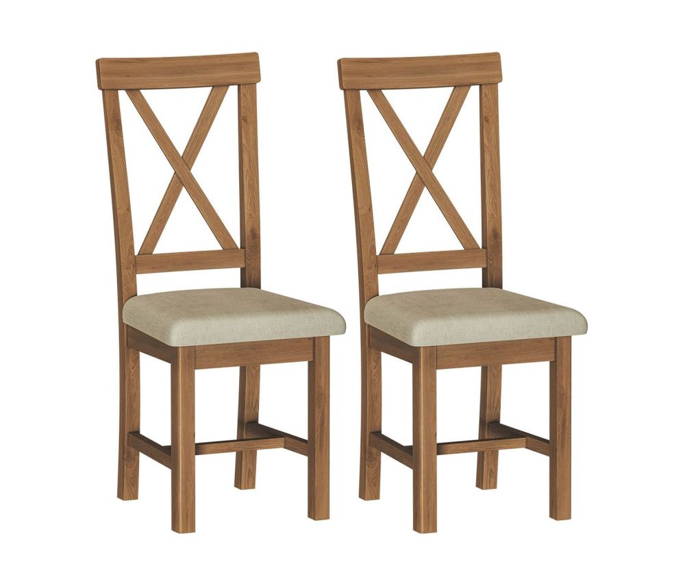 FD Essential Rochdale Oak Cross Back Dining Chair in Pair