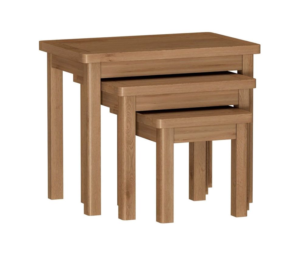 FD Essential Rochdale Oak Nest of 3 Tables