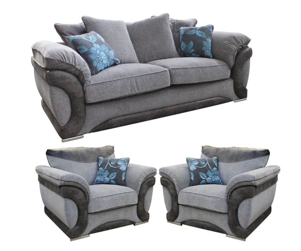 Buoyant Upholstery Omega Pillow Back 3+1+1 Sofa Set