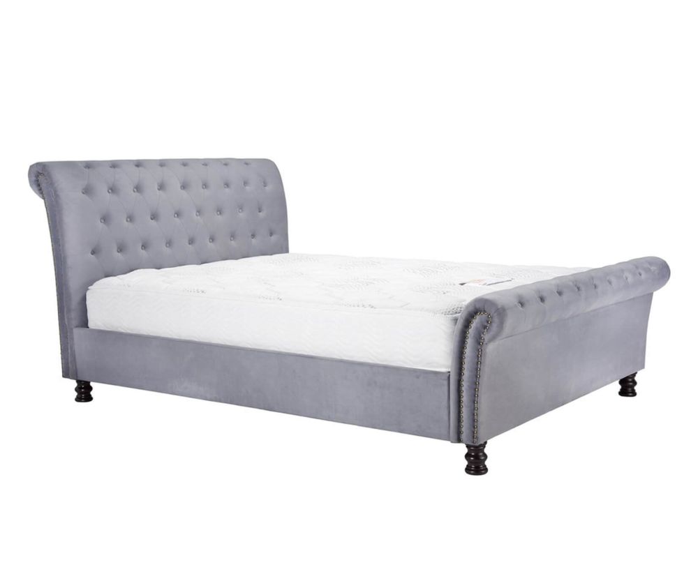 Birlea Furniture Opulence Grey Velvet Fabric Bed Frame