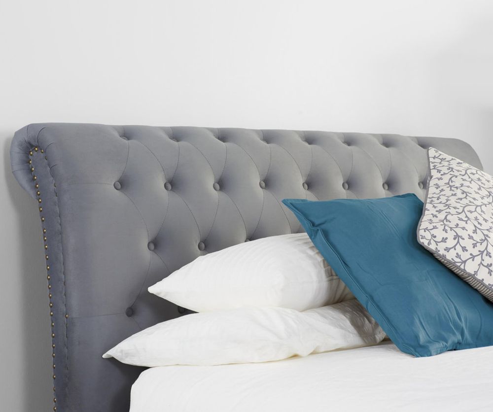 Birlea Furniture Opulence Grey Velvet Fabric Bed Frame