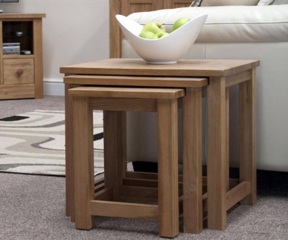 Homestyle GB Opus Oak Nest of 3 Tables