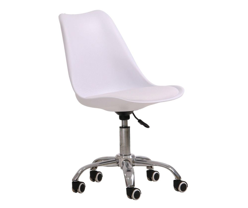 LPD Orsen White Swivel Office Chair