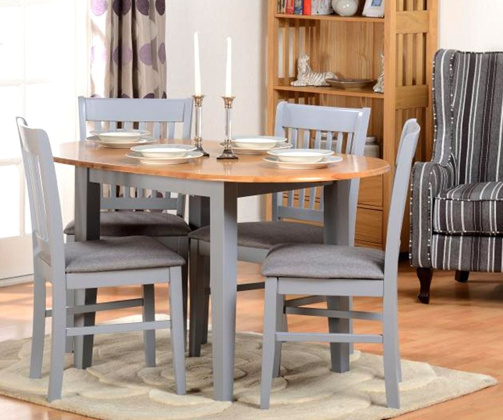 Seconique Oxford Grey Extending Dining Set with 4 Grey Fabric Chairs