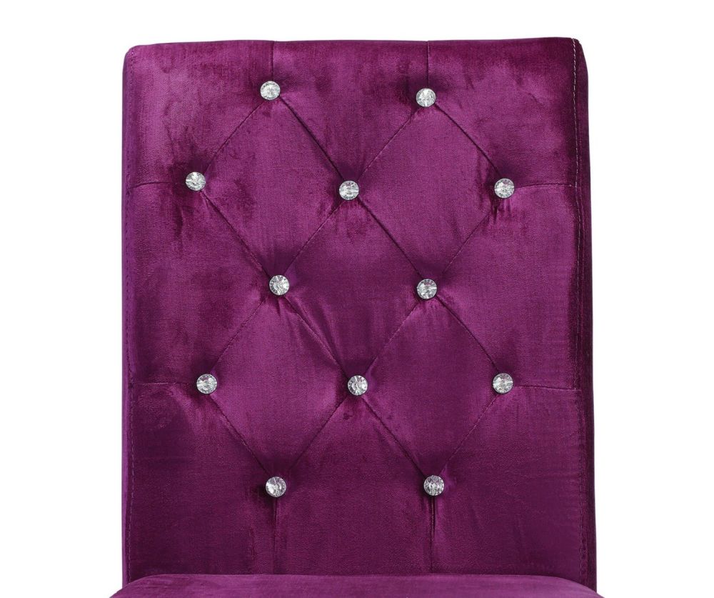 LPD Paris Purple Velvet Fabric Dining Chair in Pair